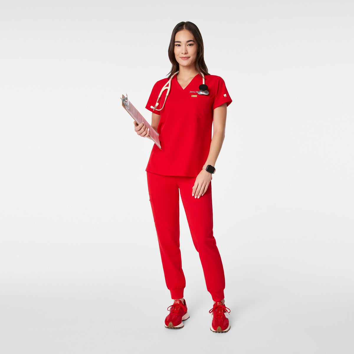 Catarina Scrub Top™ - Pop Red