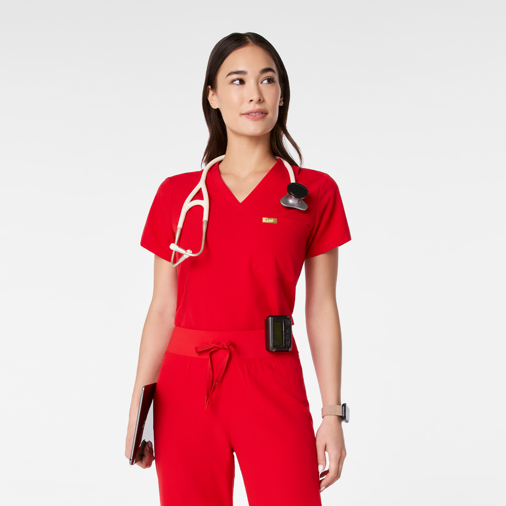 Catarina Scrub Top™ - Pop Red