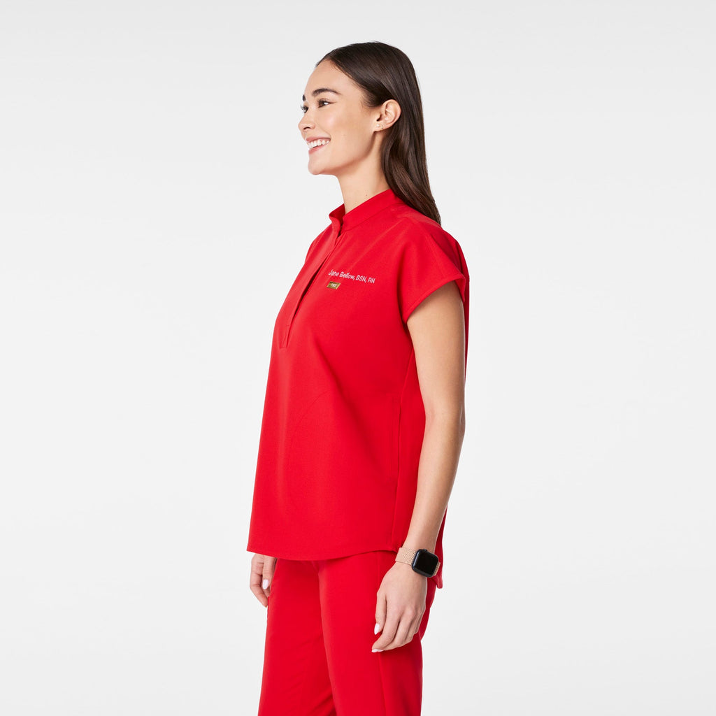 Rafaela Oversized Scrub Top™ - Pop Red