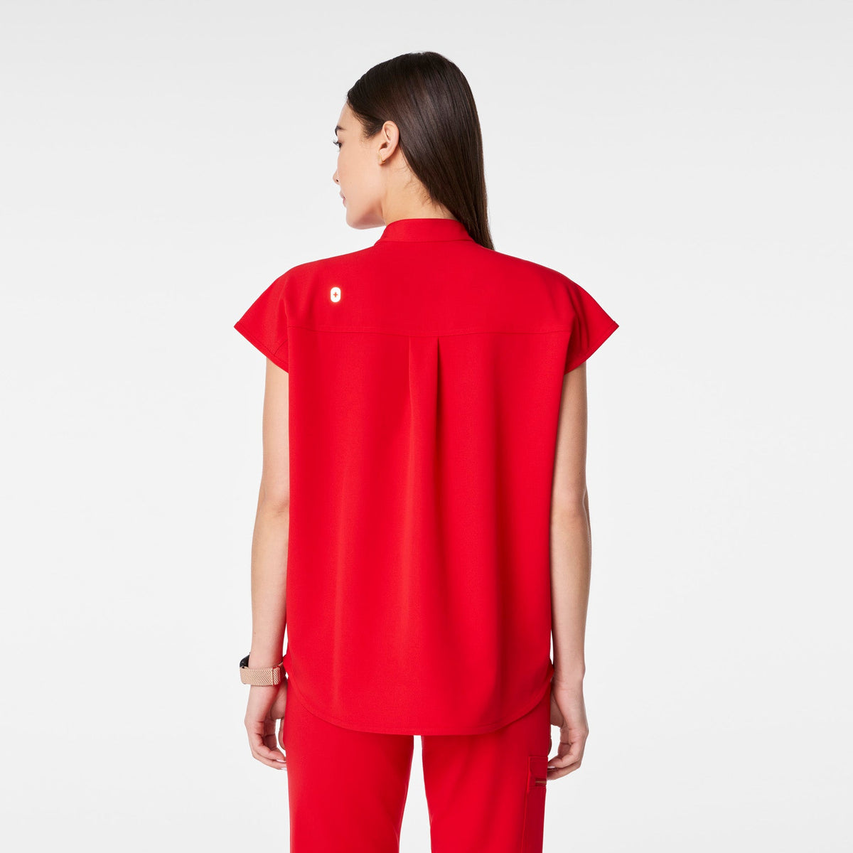 Rafaela Oversized Scrub Top™ - Pop Red