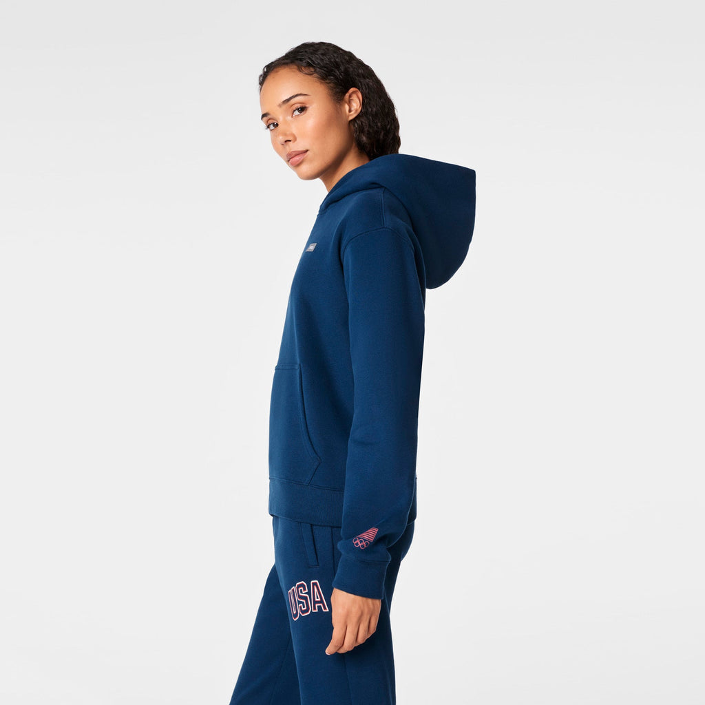 FIGS x Team USA Hoodie Sweatshirt - Team USA Blue