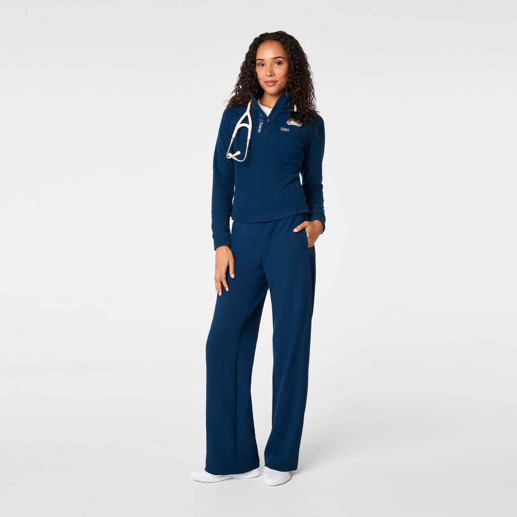 FIGS x Team USA Grid Fleece ¼ Zip Top - Team USA Blue