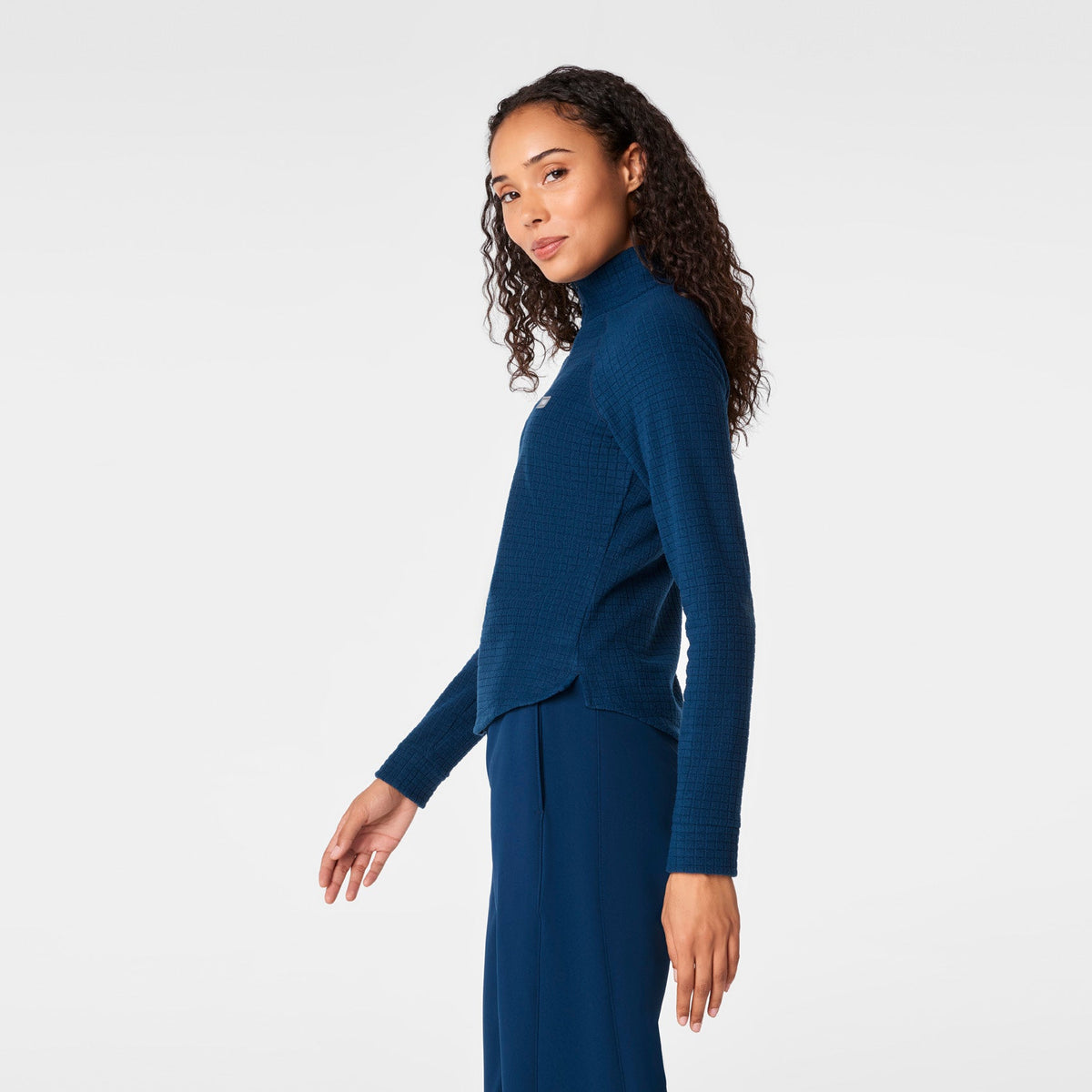 FIGS x Team USA Grid Fleece ¼ Zip Top - Team USA Blue