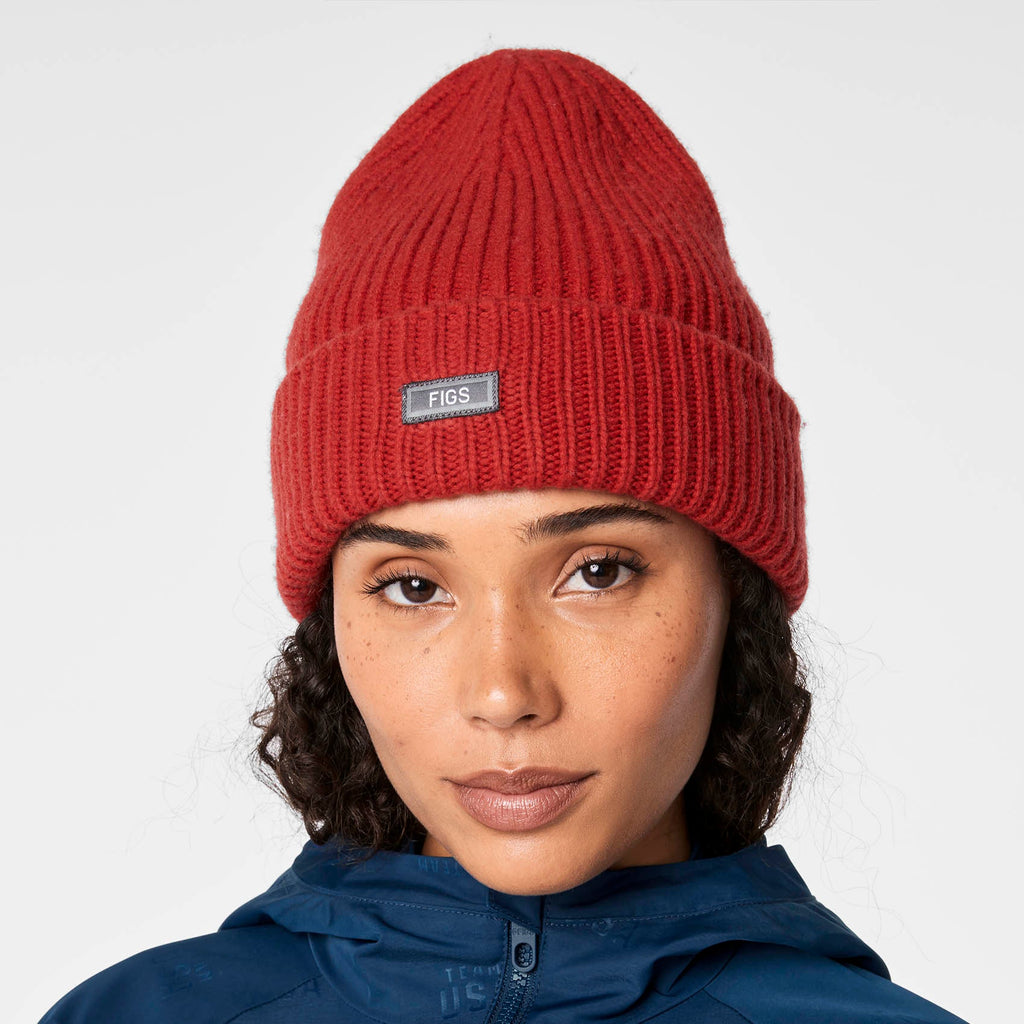 FIGS x Team USA Knit Beanie - Team USA Red