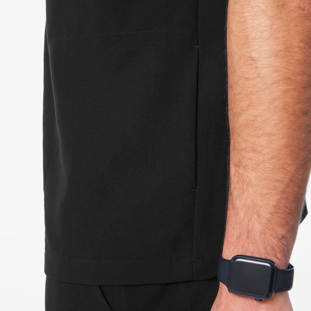 Eugene Polo Scrub Top - Black