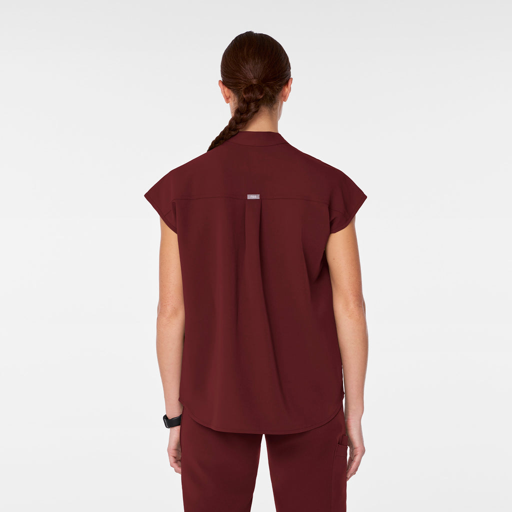 Rafaela Oversized Scrub Top™ - Burgundy