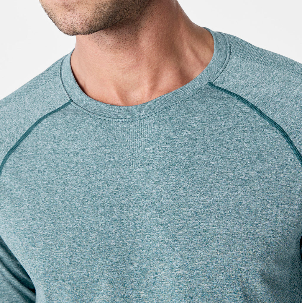 Makato Seamless Long-Sleeve Underscrub - Caribbean Blue
