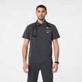 Eugene Polo Scrub Top - Charcoal