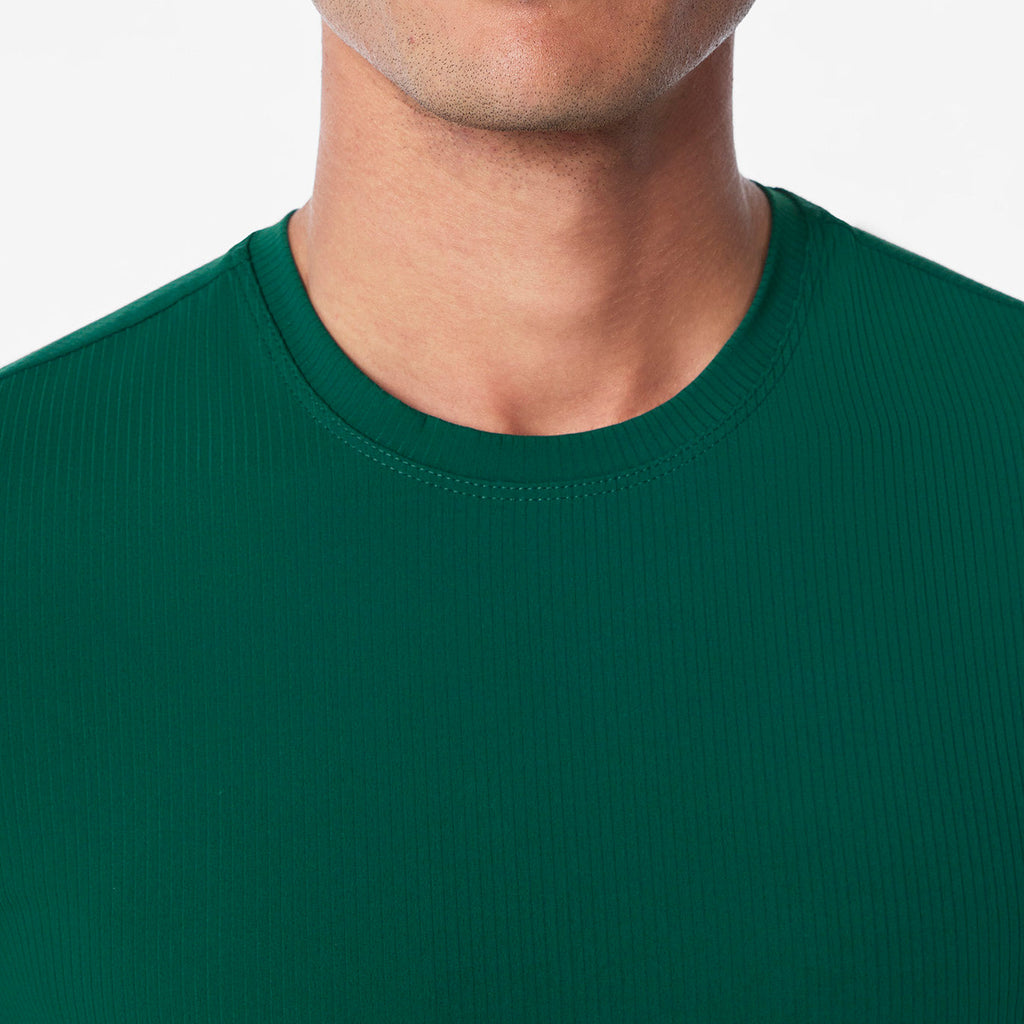 Thomas Ribbed Long-Sleeve Underscrub - Forest Green