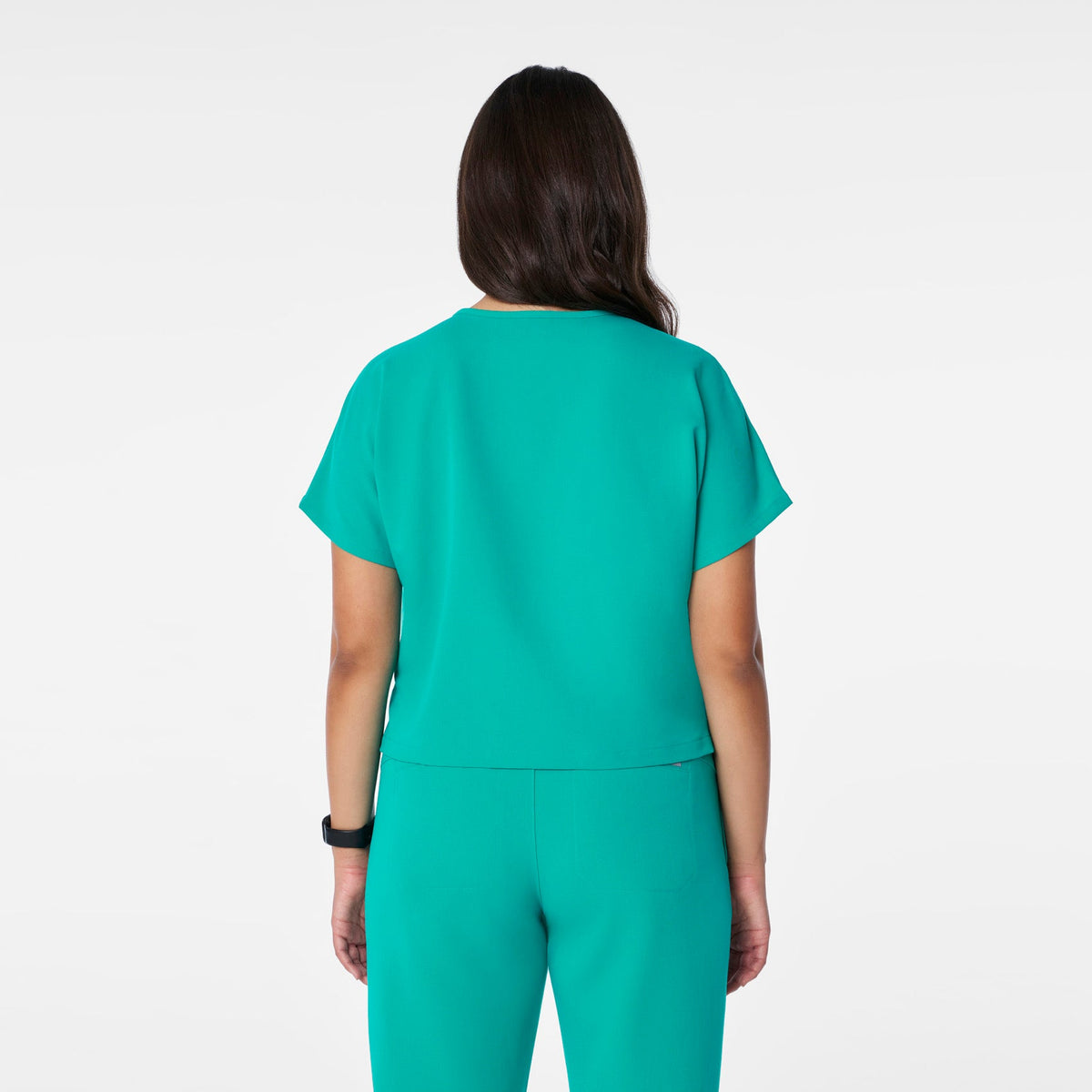 Arua Cropped V-Neck Scrub Top - Lagoon