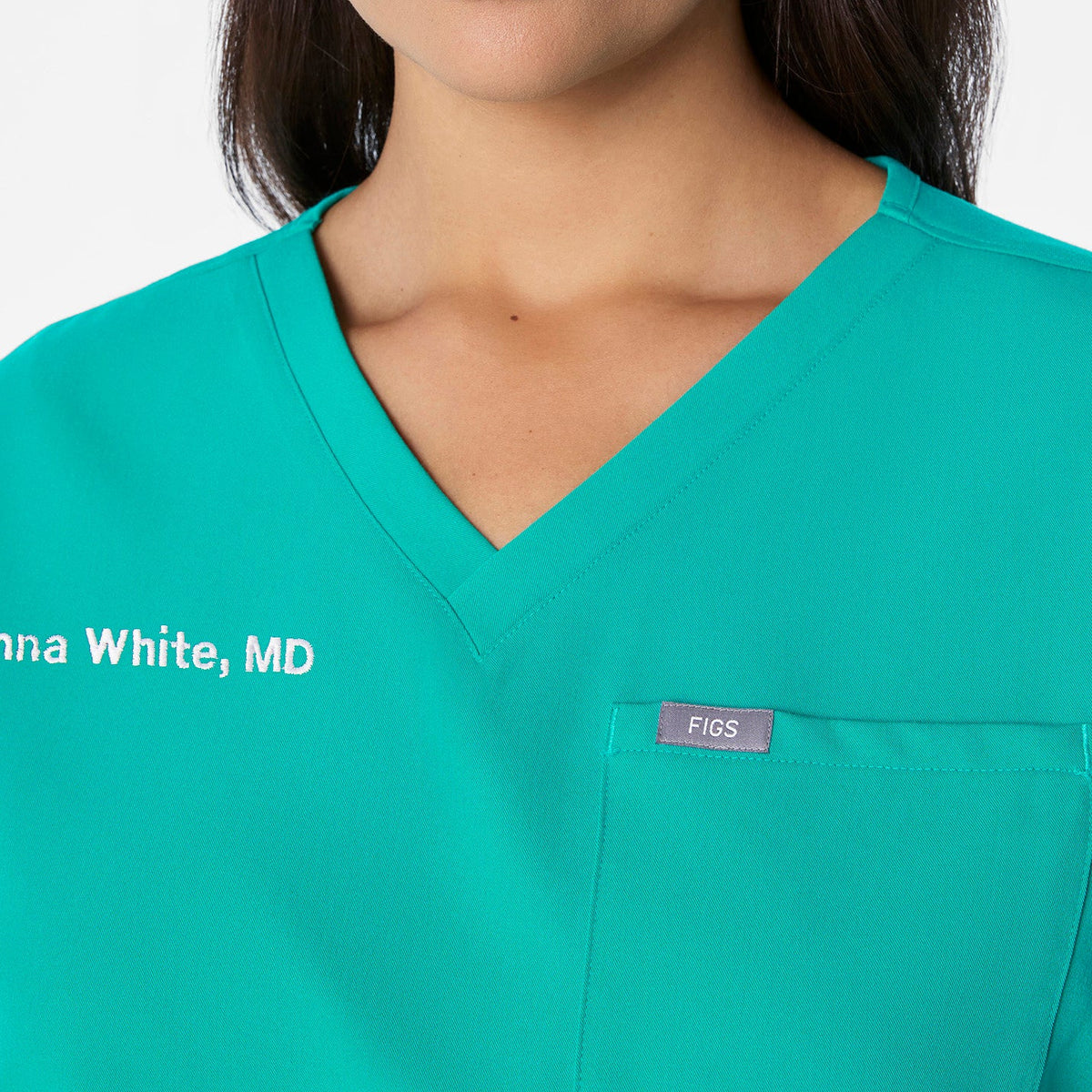Arua Cropped V-Neck Scrub Top - Lagoon