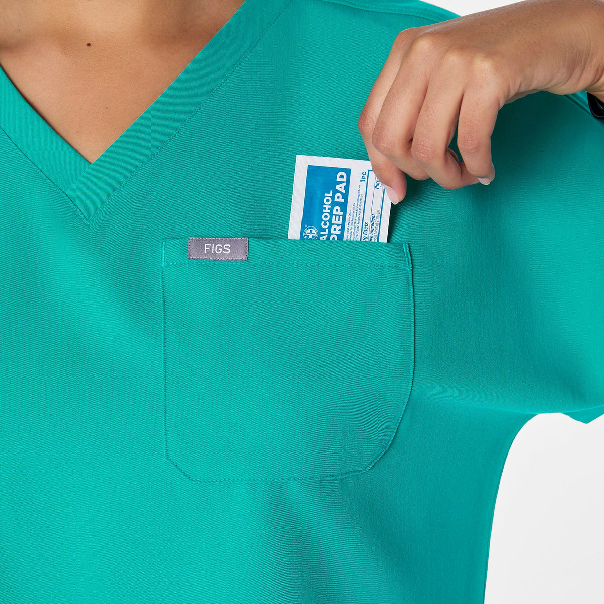 Arua Cropped V-Neck Scrub Top - Lagoon