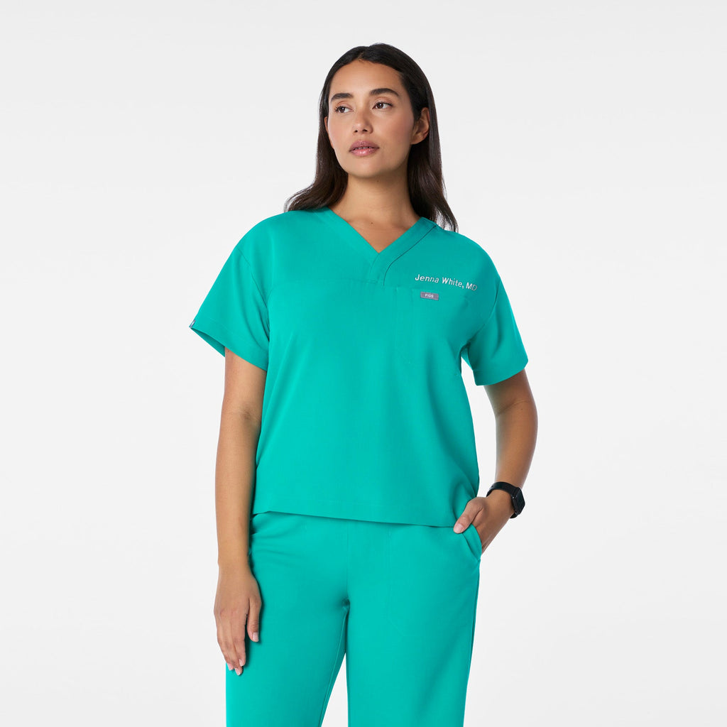 Pagosa Relaxed Scrub Top - Lagoon