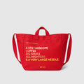A Very Large Needle Canvas Tote - Pop Red