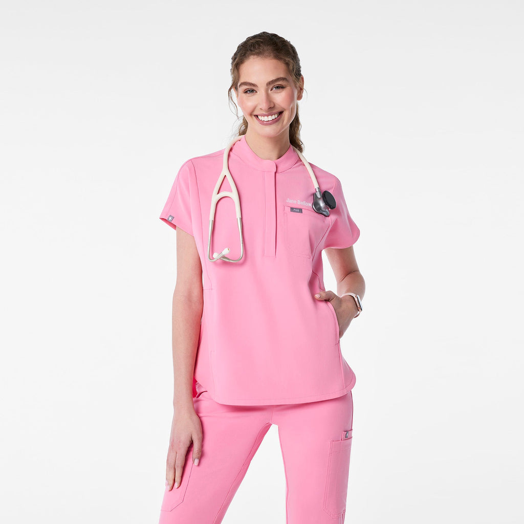 Montex Relaxed Scrub Top - Sunrise Pink