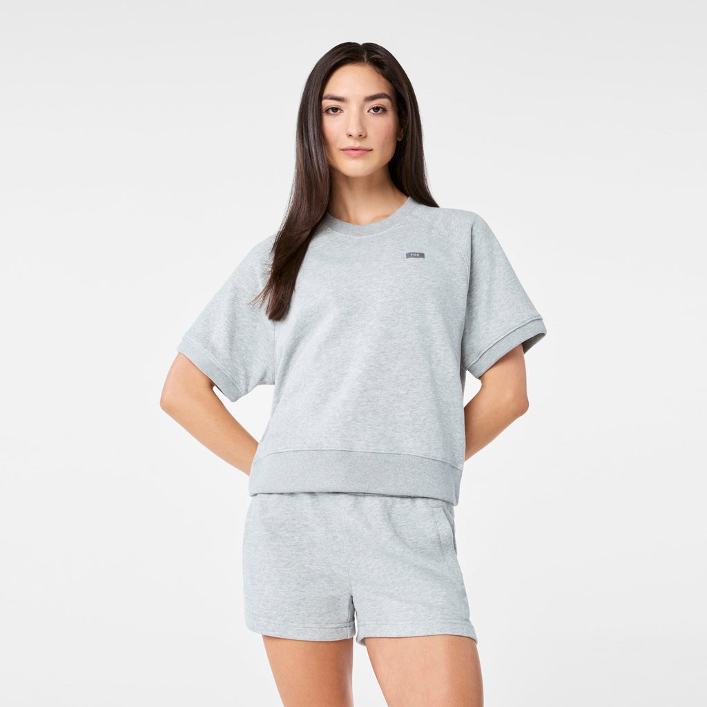 Evelyn Short-Sleeve Sweatshirt - Heather Grey