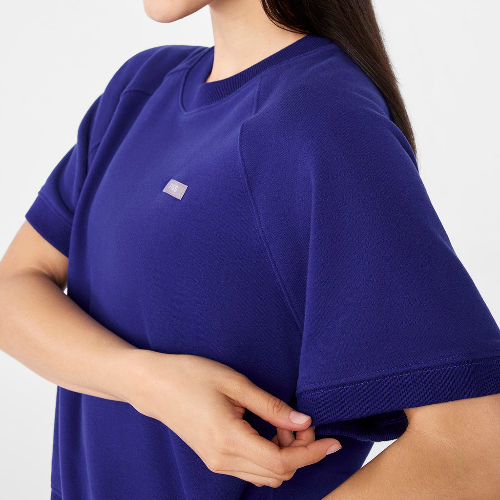 Evelyn Short-Sleeve Sweatshirt - Deep Royal Blue