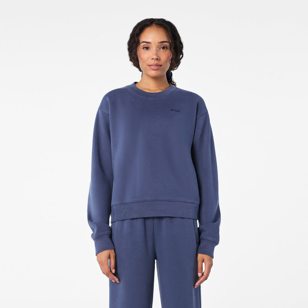 Hayden Vintage Wash Crewneck Sweatshirt - Quiet Navy