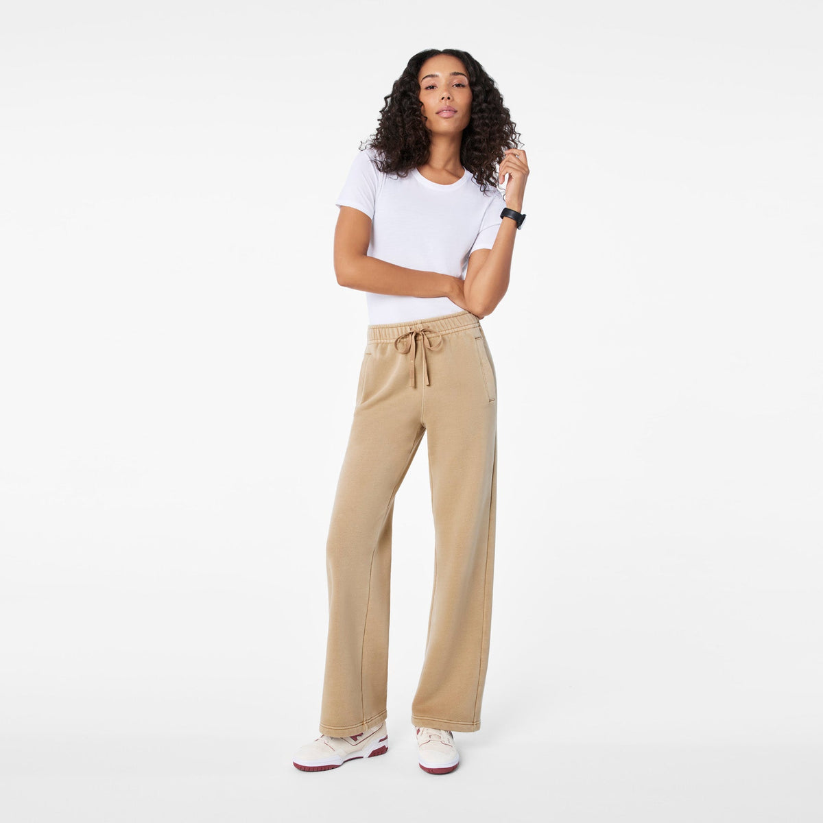 Hayden Vintage Wash Wide-Leg Sweatpants - Sequoia