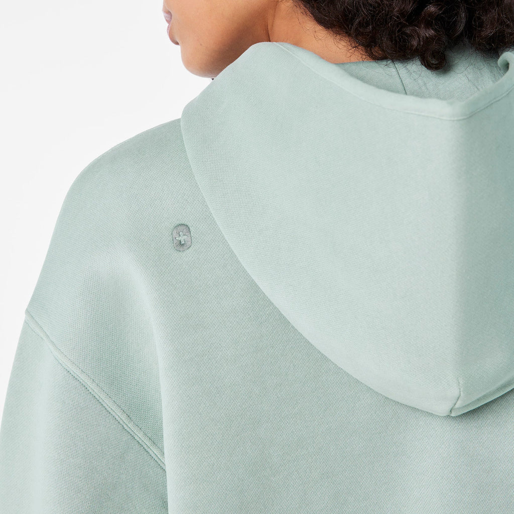 Hayden Vintage Wash Cropped Hoodie Sweatshirt - Soft Sage