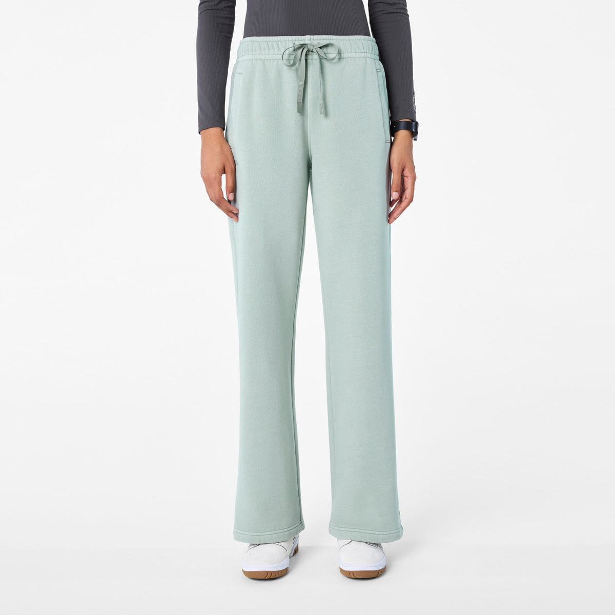 Hayden Vintage Wash Wide-Leg Sweatpants - Soft Sage