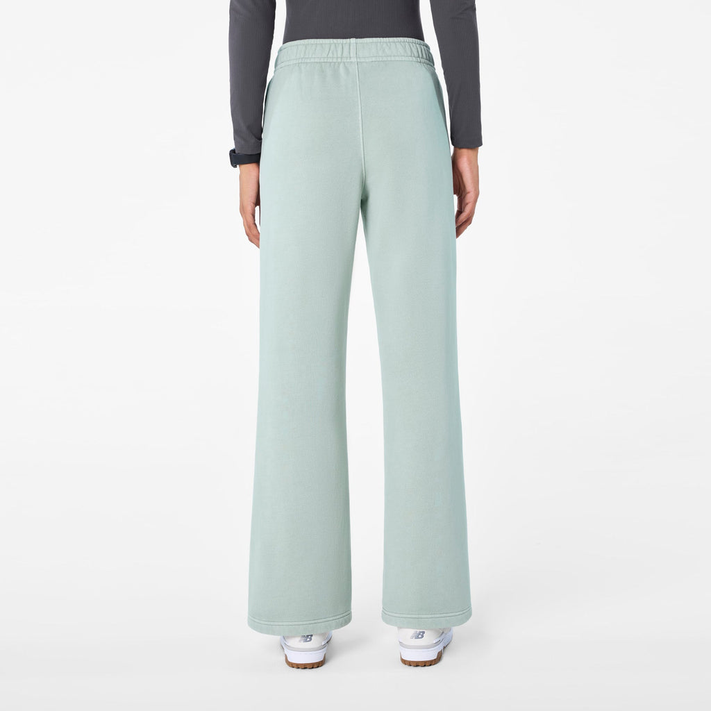 Hayden Vintage Wash Wide-Leg Sweatpants - Soft Sage