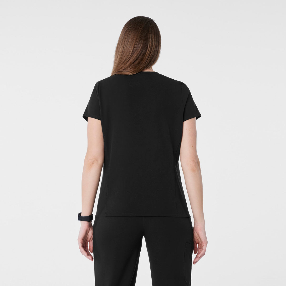 Catarina Maternity Scrub Top - Black