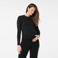 Cary Maternity Long-Sleeve Underscrub - Black