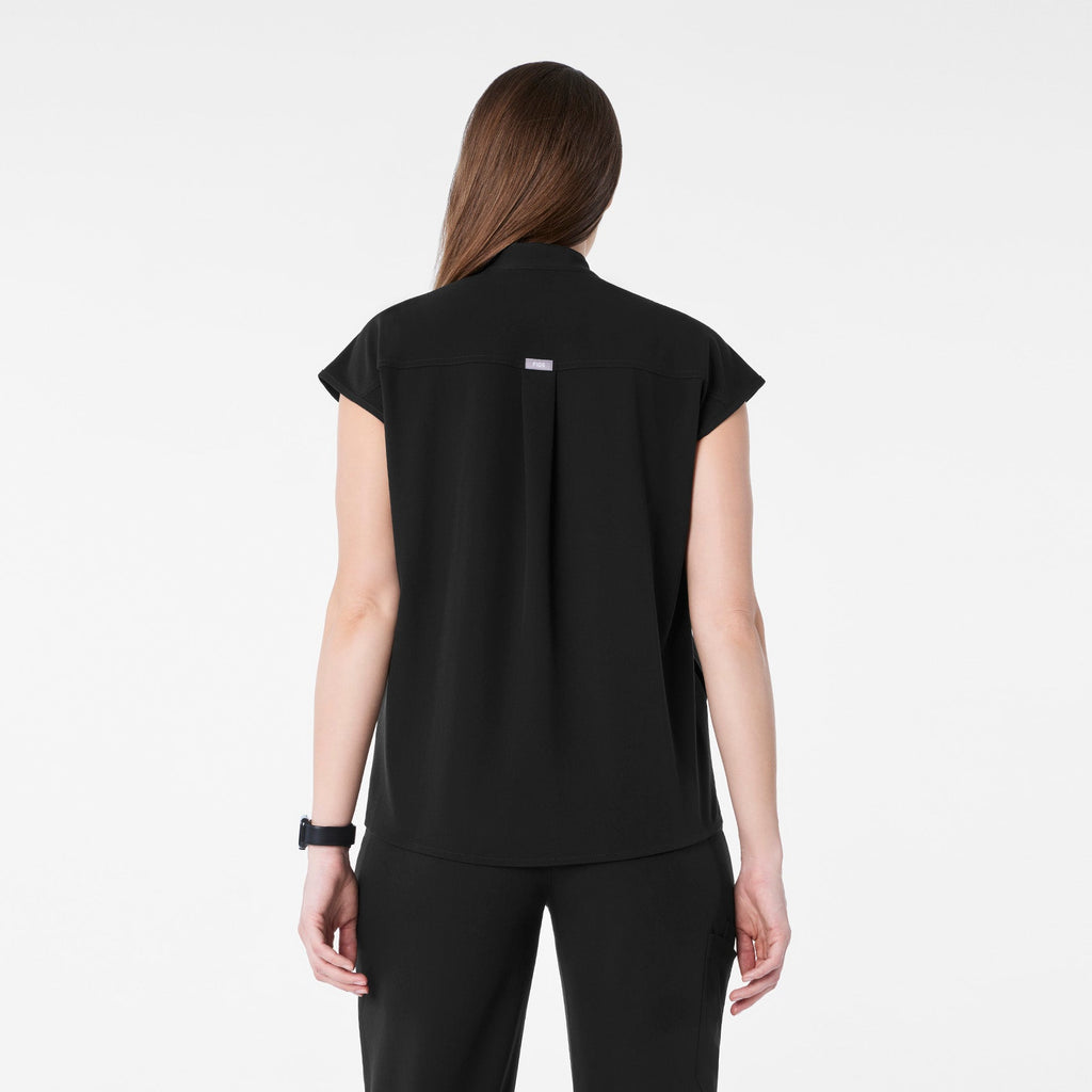 Rafaela Maternity Scrub Top - Black