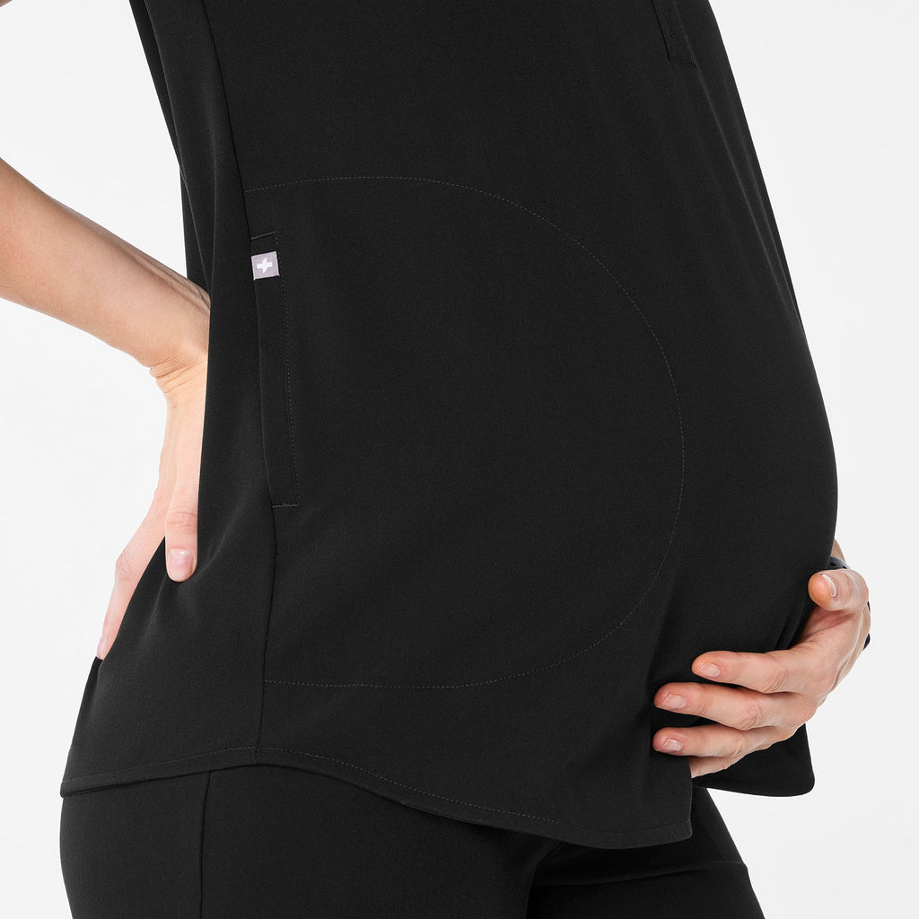 Rafaela Maternity Scrub Top - Black