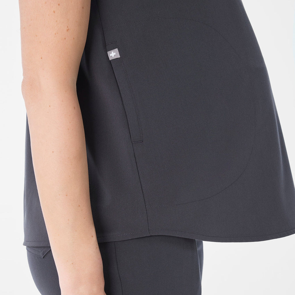 Rafaela Maternity Scrub Top - Charcoal