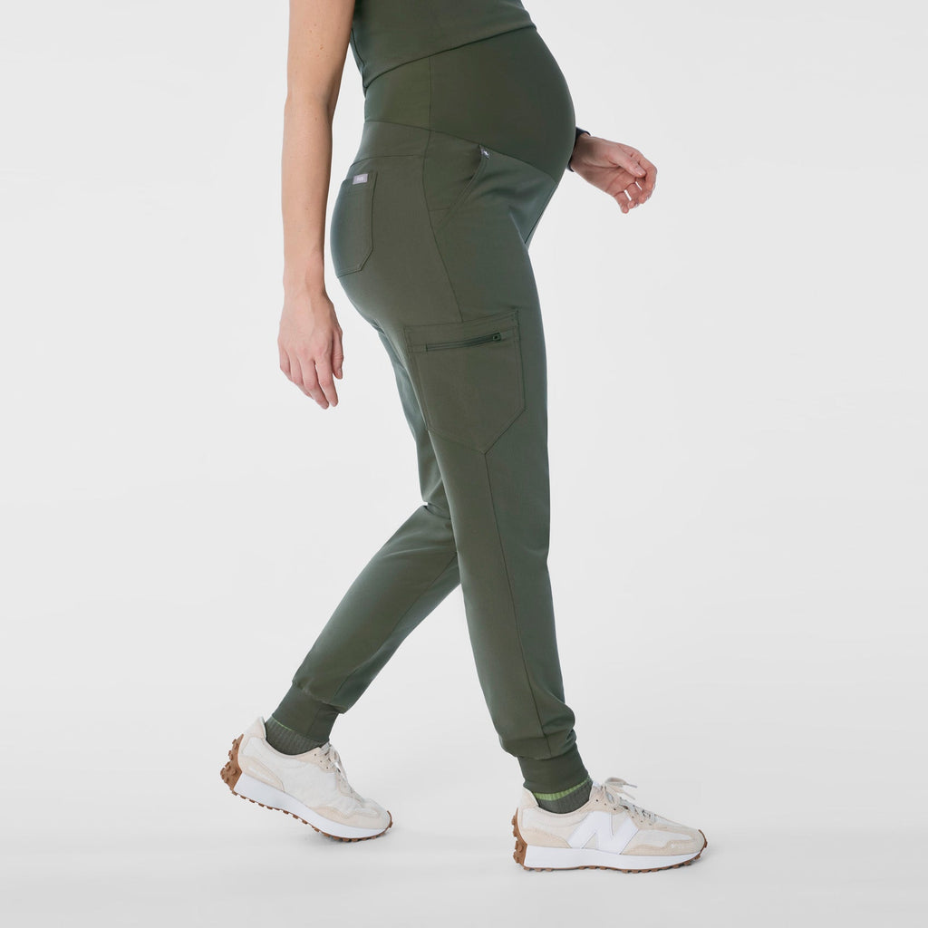 Zamora Maternity Jogger Scrub Pant - Moss