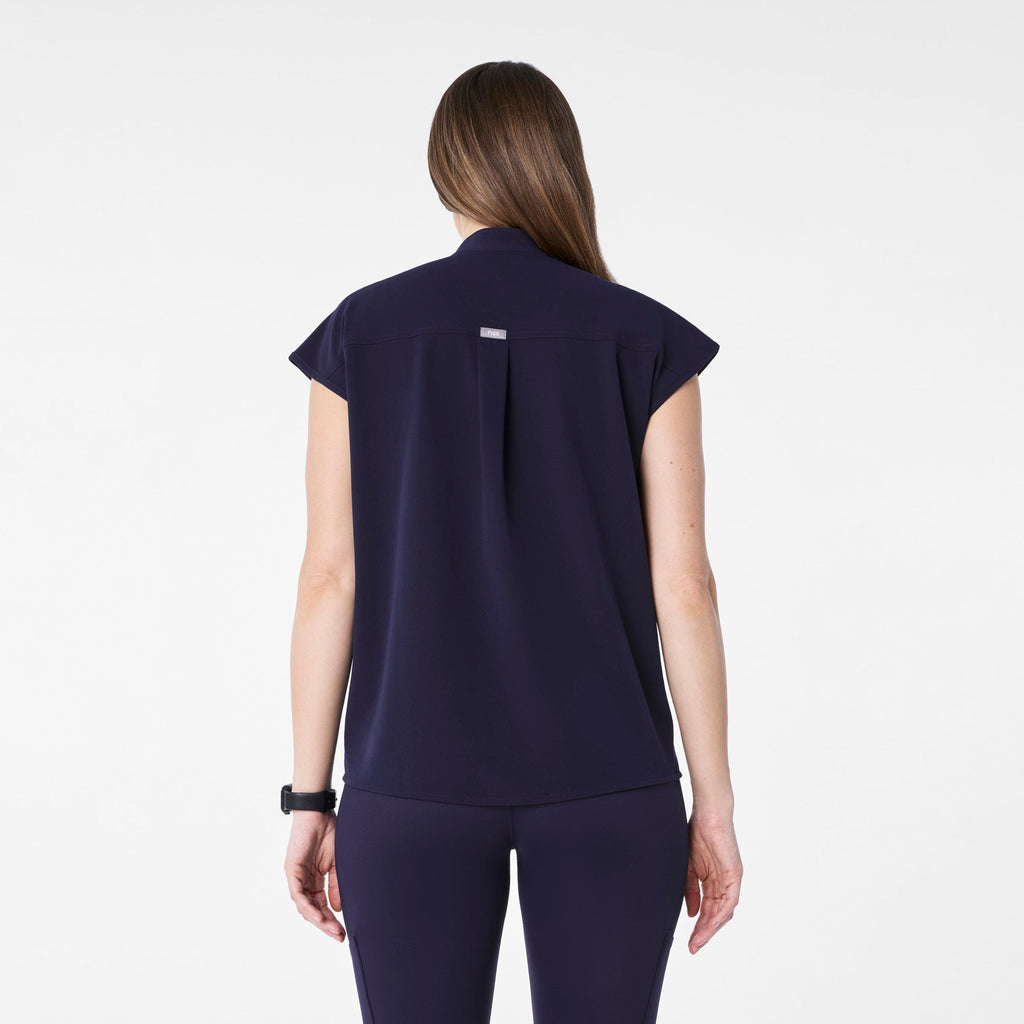 Rafaela Maternity Scrub Top - Navy