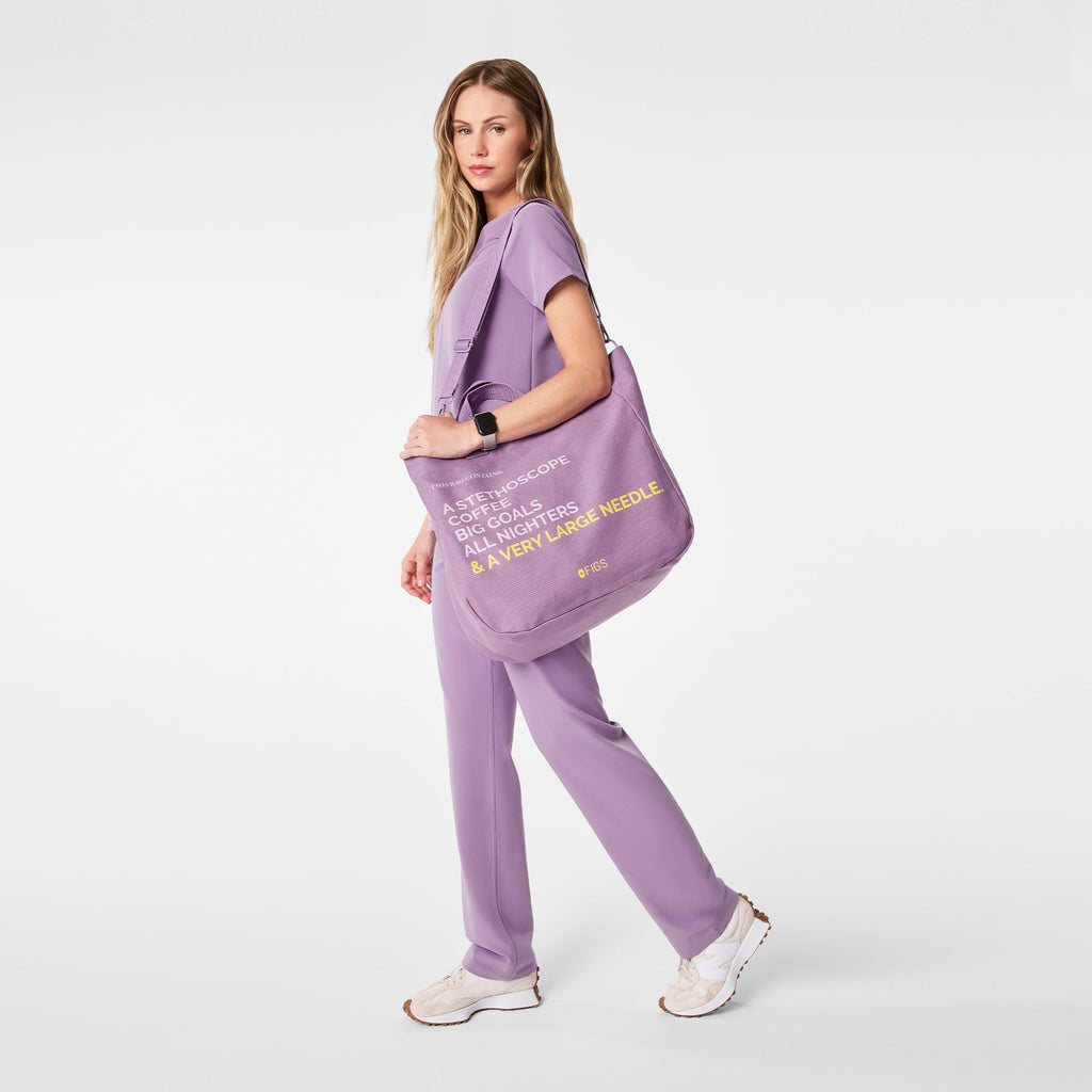 A Very Large Needle Detachable Strap Tote - Purple Haze
