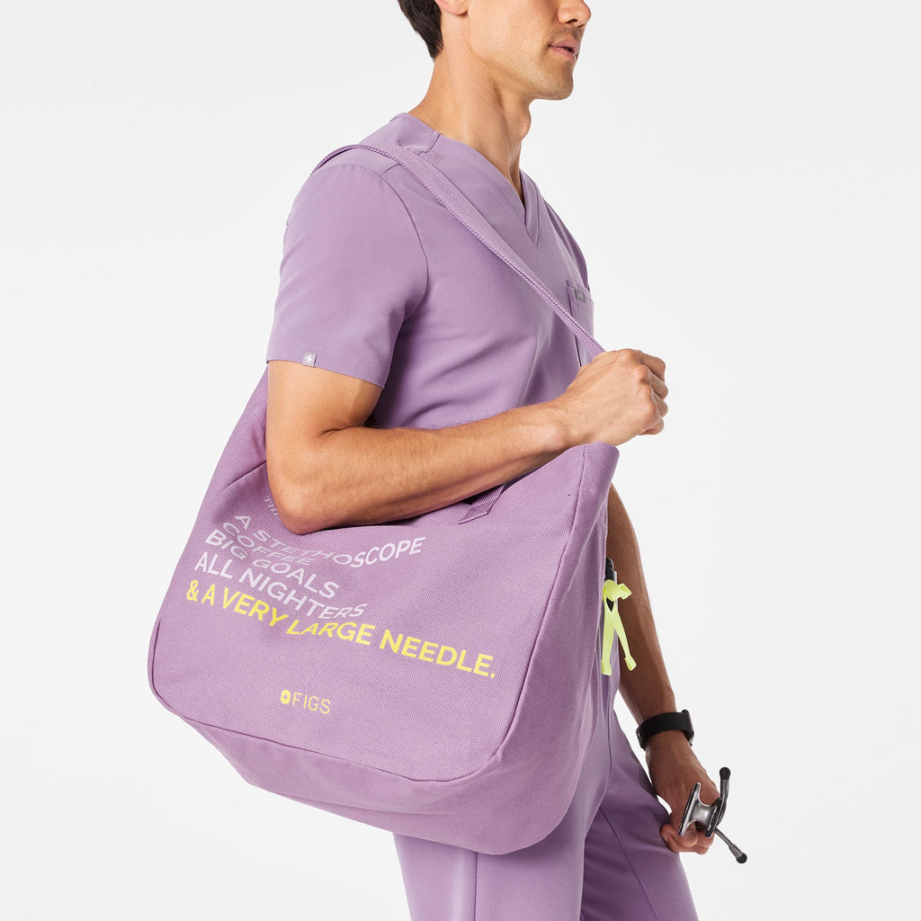 A Very Large Needle Detachable Strap Tote - Purple Haze