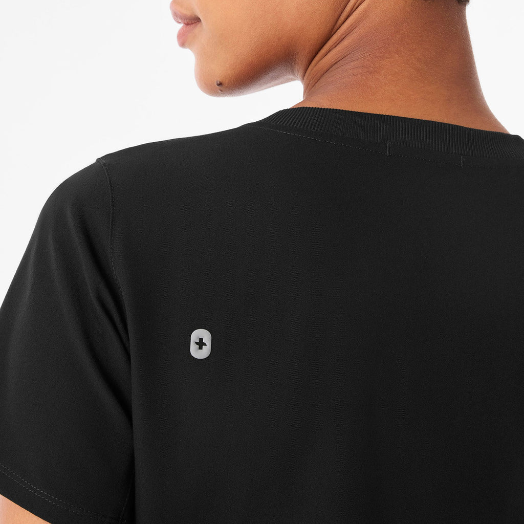 Eliza Slim Scrub Top - Black