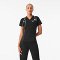 Everly Slim Scrub Top - Black