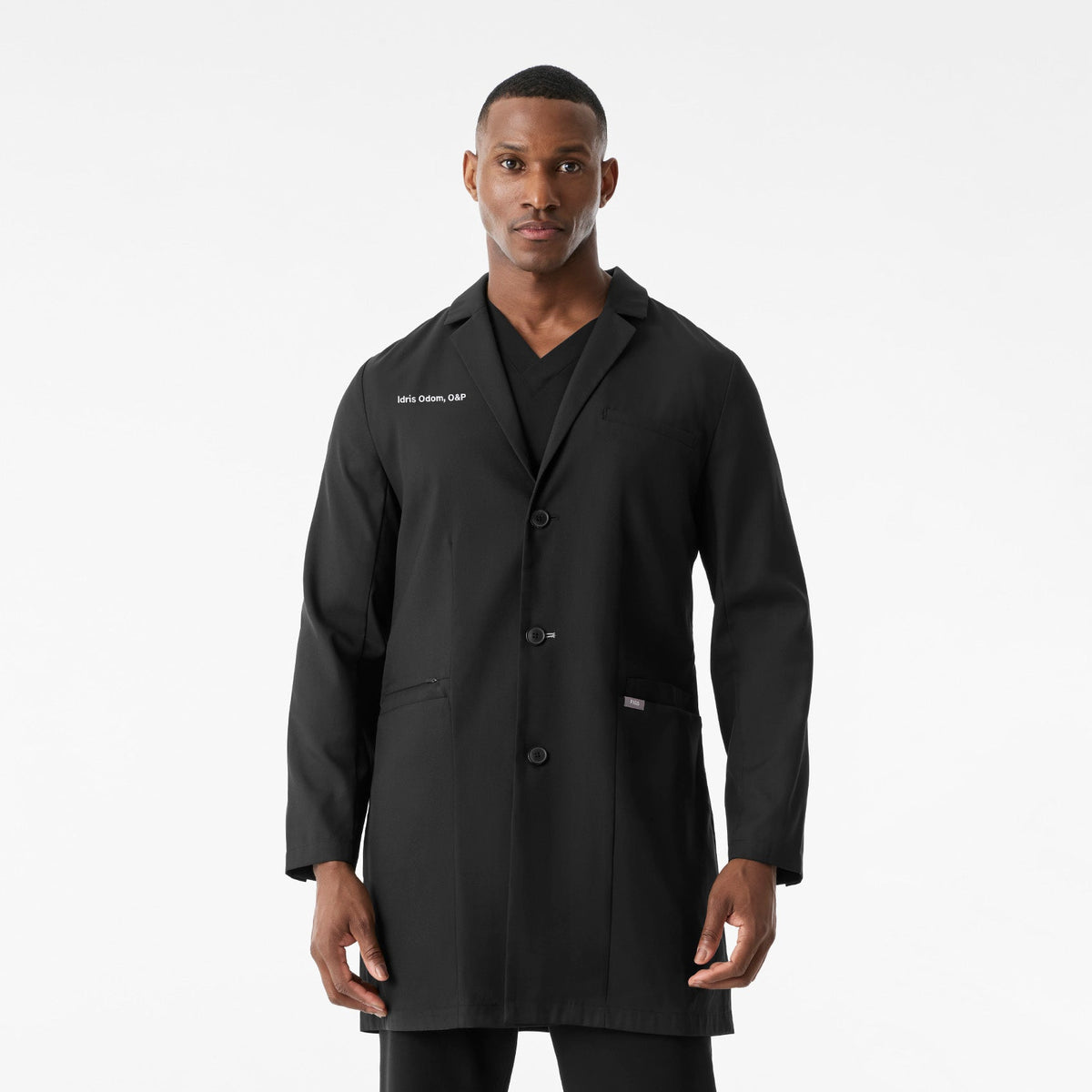 Harlem Long Slim Lab Coat - Black