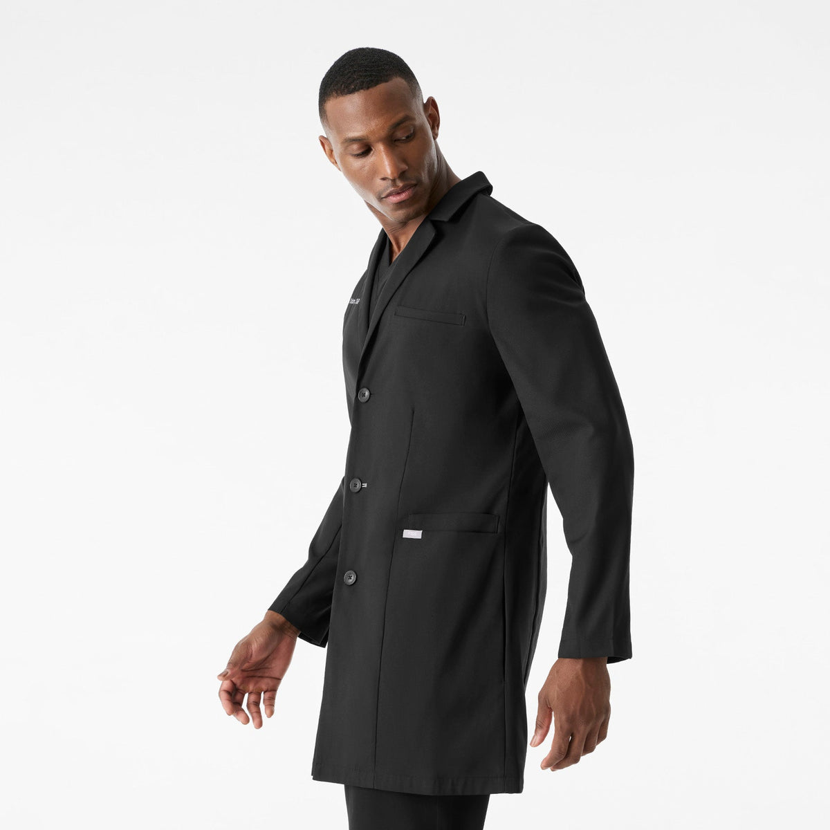 Harlem Long Slim Lab Coat - Black
