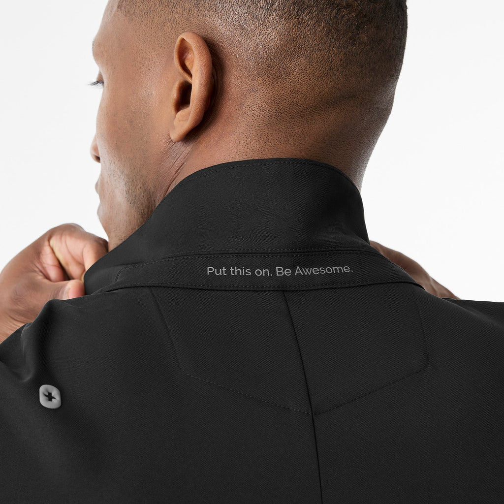 Harlem Long Slim Lab Coat - Black