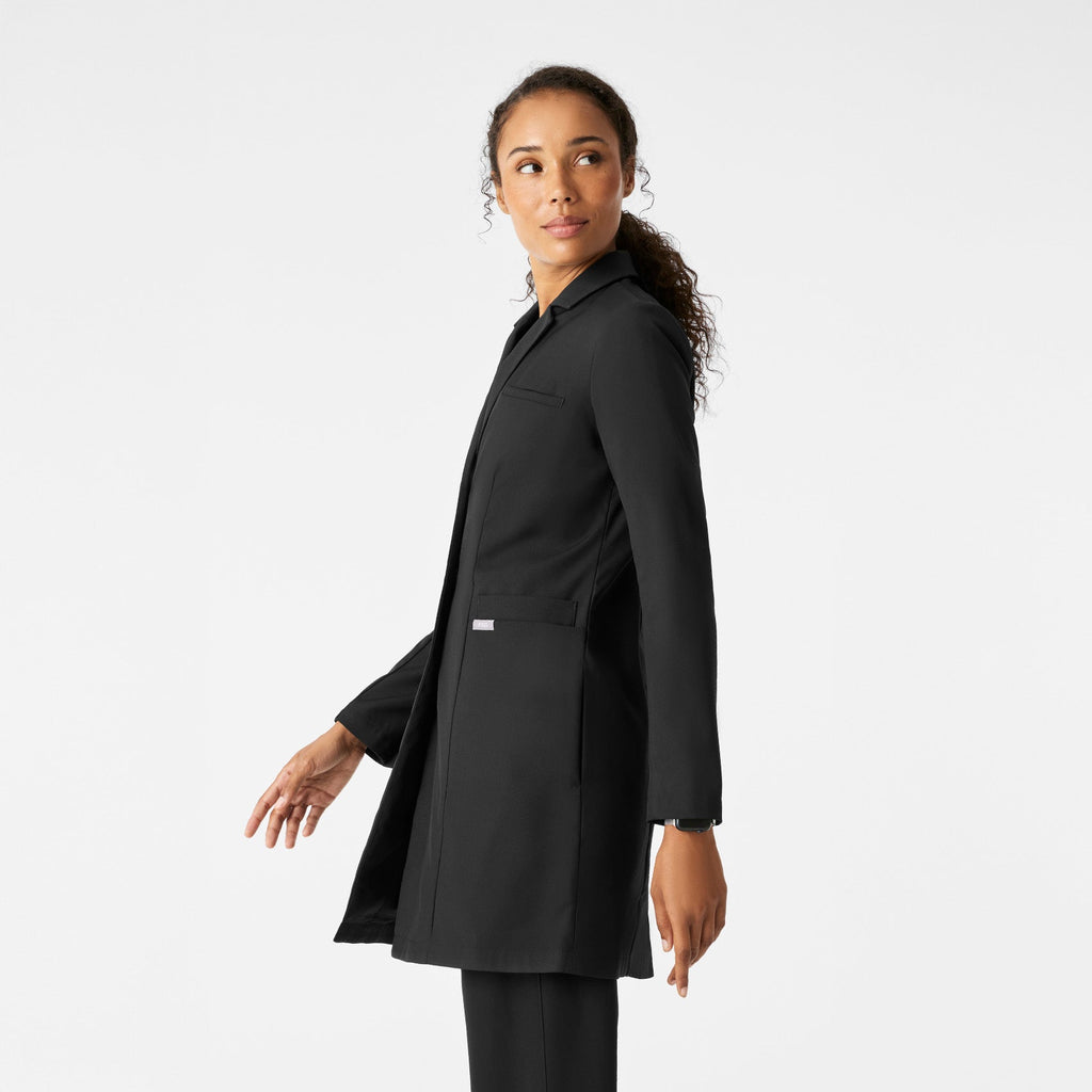 Bellevue Long Slim Lab Coat - Black