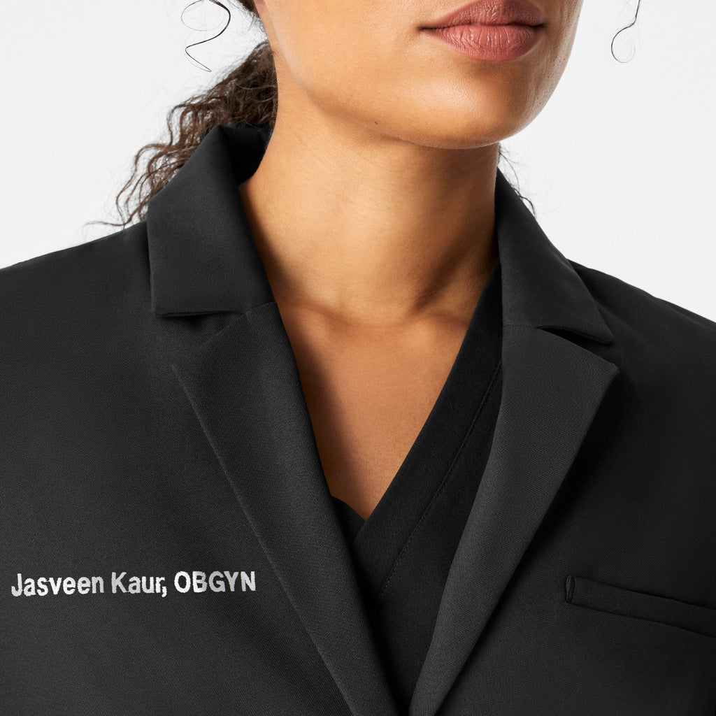 Bellevue Long Slim Lab Coat - Black
