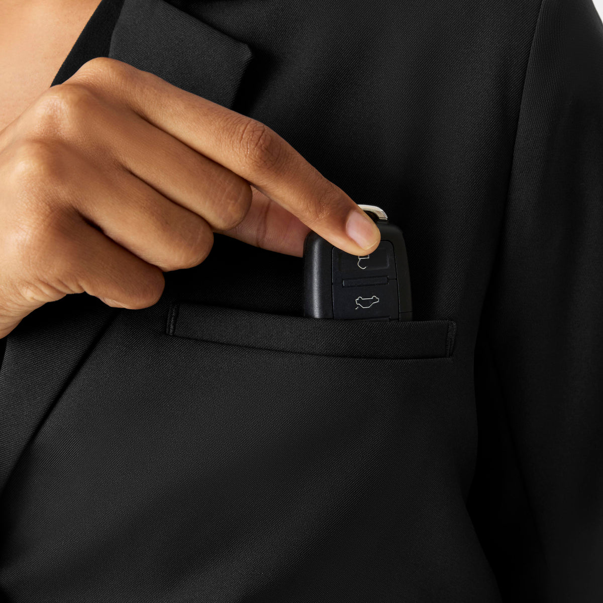 Bellevue Long Slim Lab Coat - Black