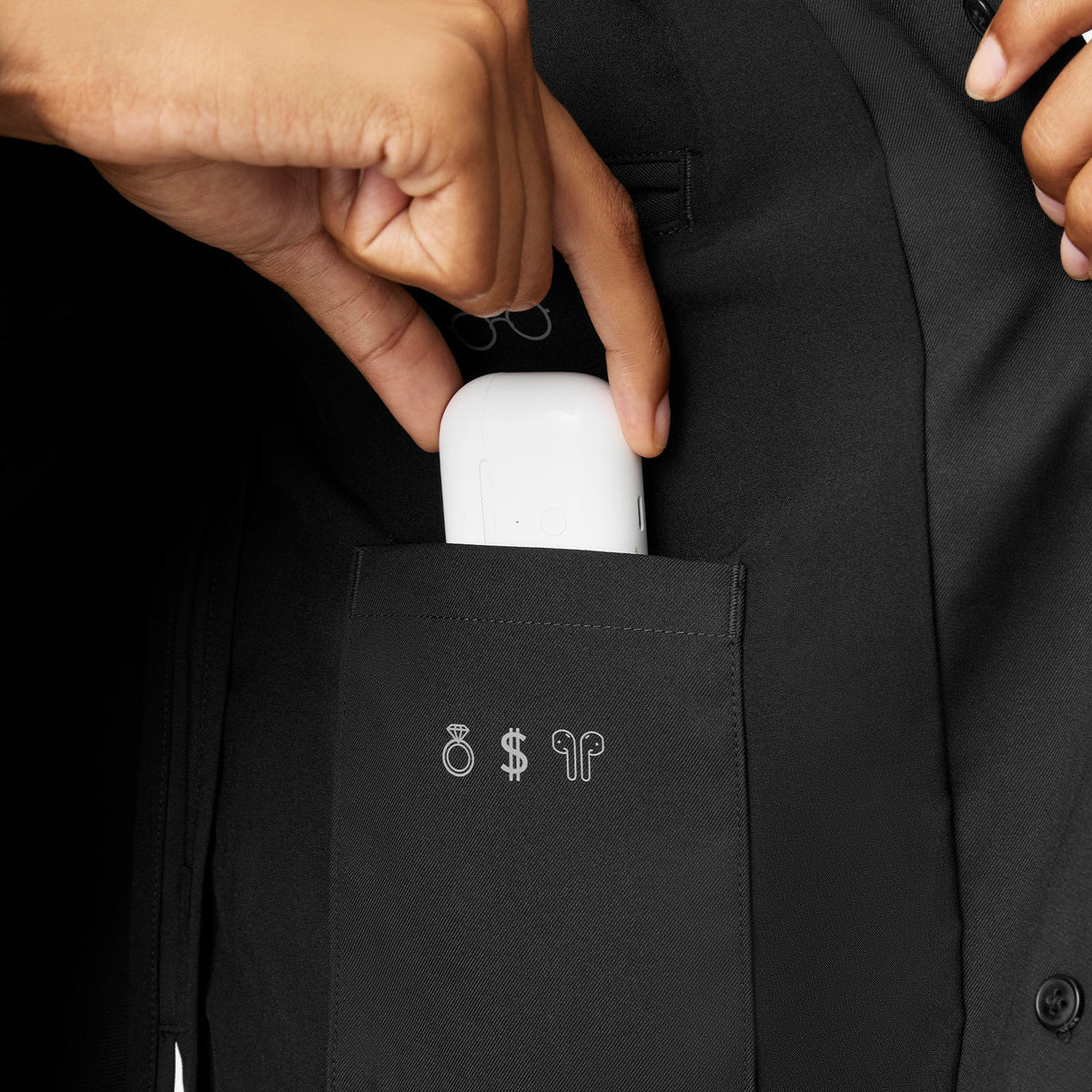Bellevue Long Slim Lab Coat - Black