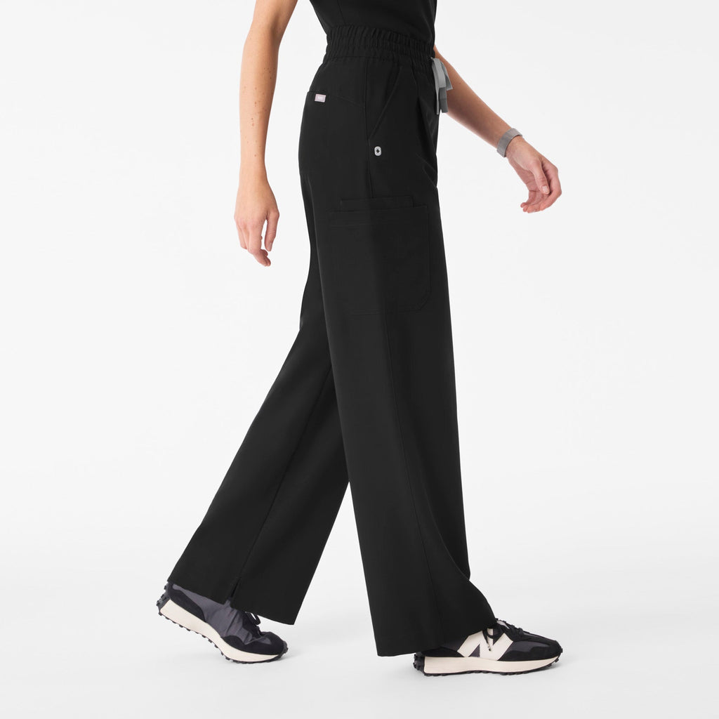 Shelby Ultra-High-Rise Wide-Leg Scrub Pant - Black