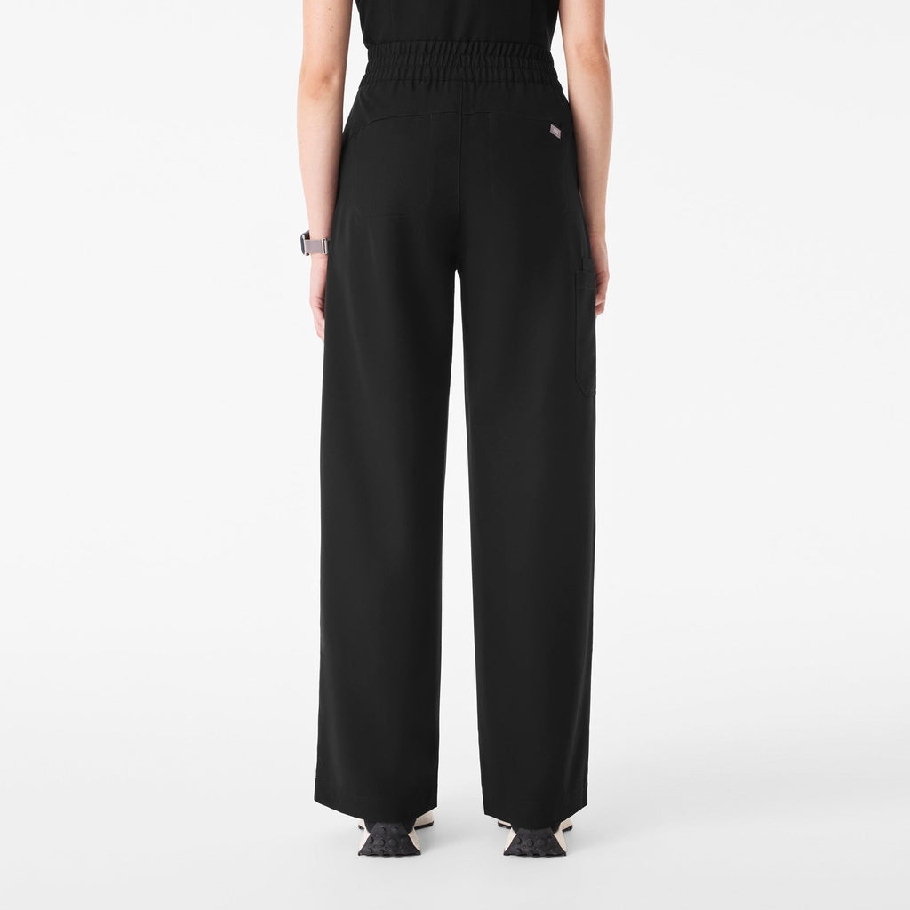 Shelby Ultra-High-Rise Wide-Leg Scrub Pant - Black