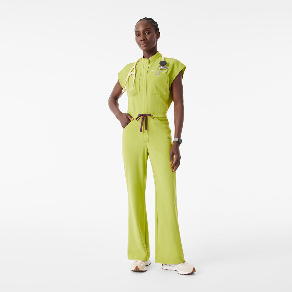 Rafaela Wide-Leg ScrubJumpsuit™ - Celery