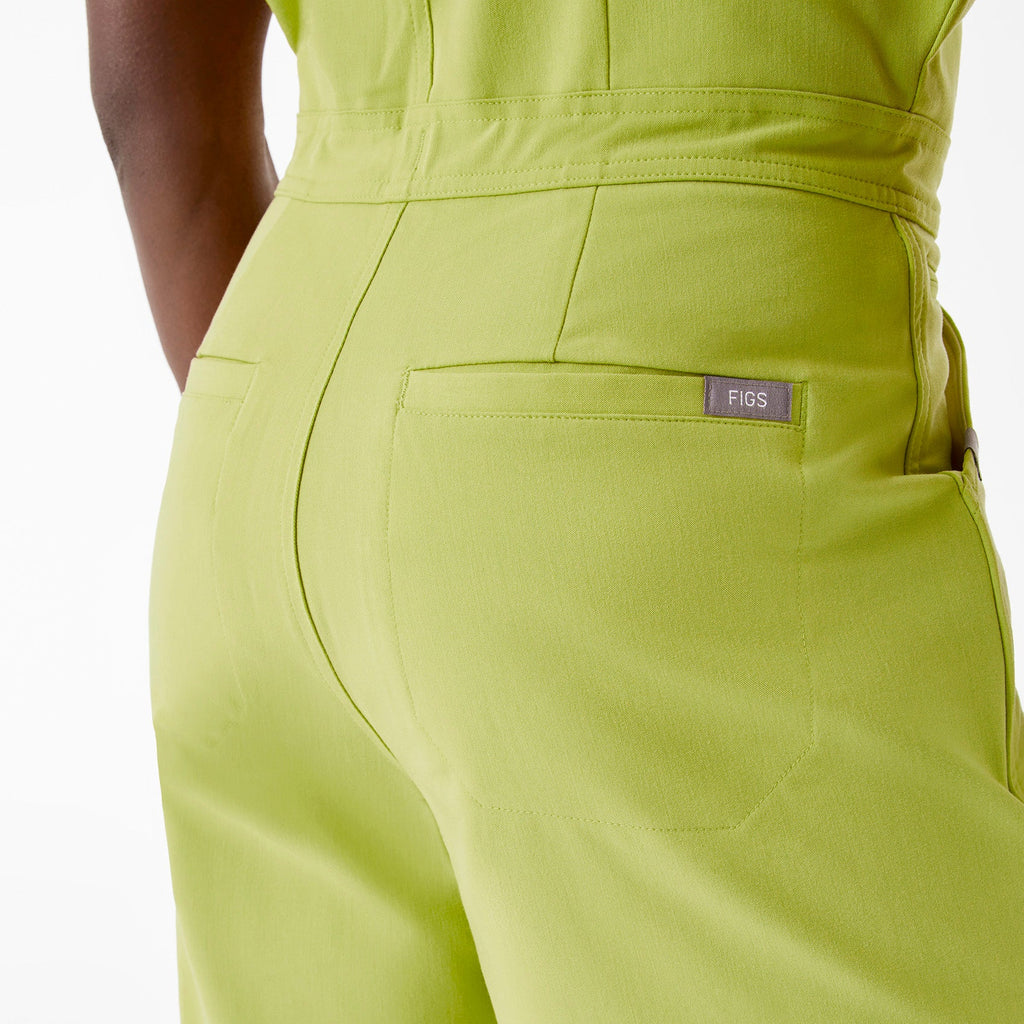 Rafaela Wide-Leg ScrubJumpsuit™ - Celery
