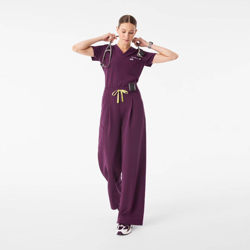 Shelby Ultra-High-Rise Wide-Leg Scrub Pant - Deep Purple