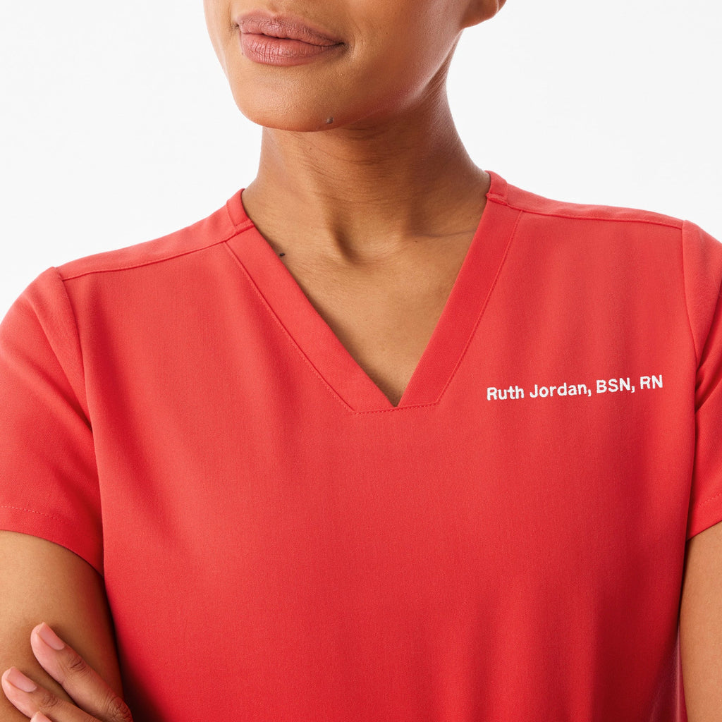 Casma Scrub Top™ - Hibiscus